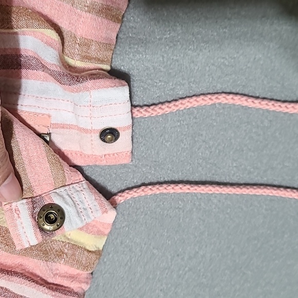 CATO Women's Pink Striped Front Zip Thin Jacket -Size Large - Picture 7 of 15